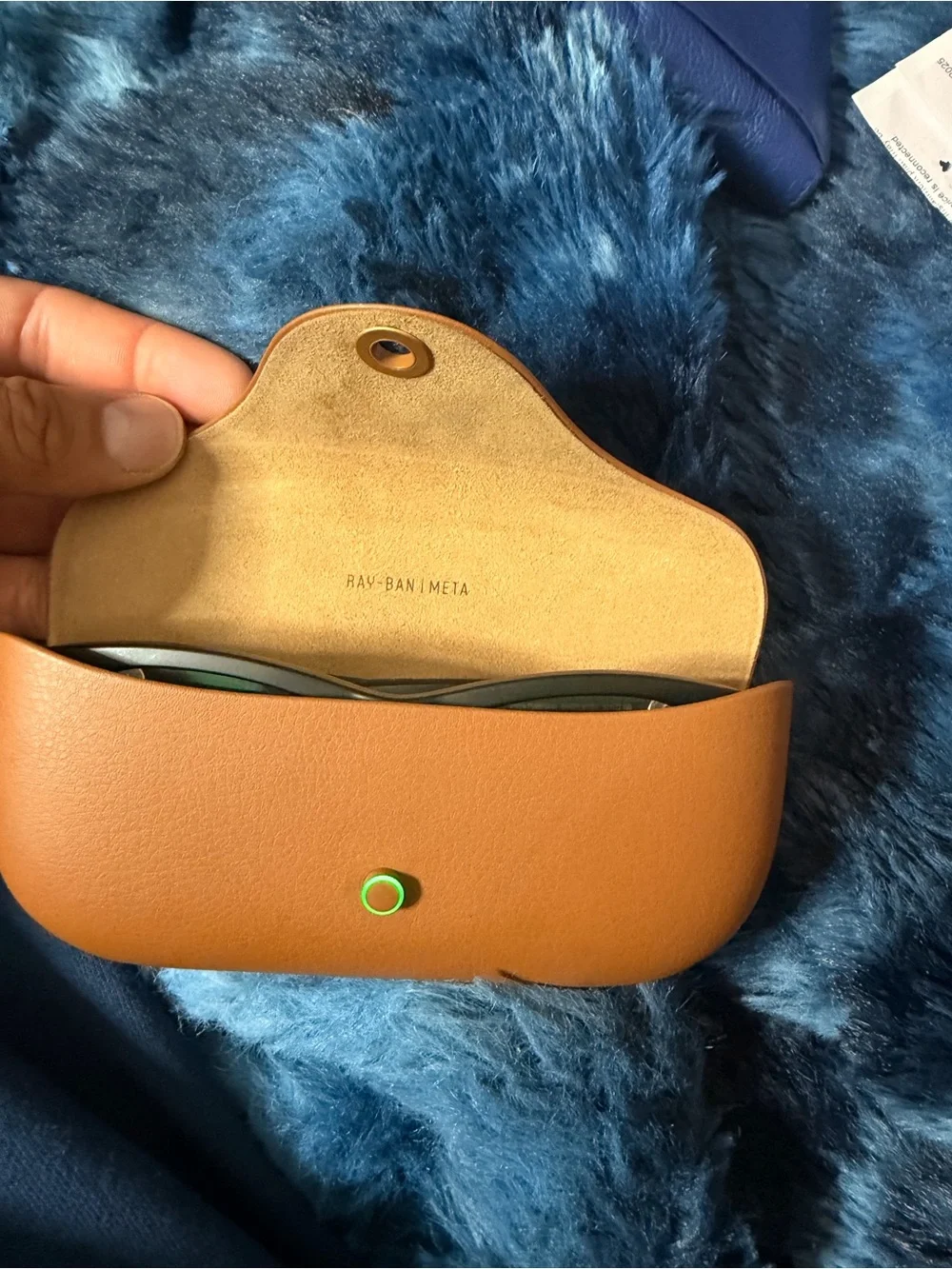 Ray-Ban Tan Leather Sunglasses Case